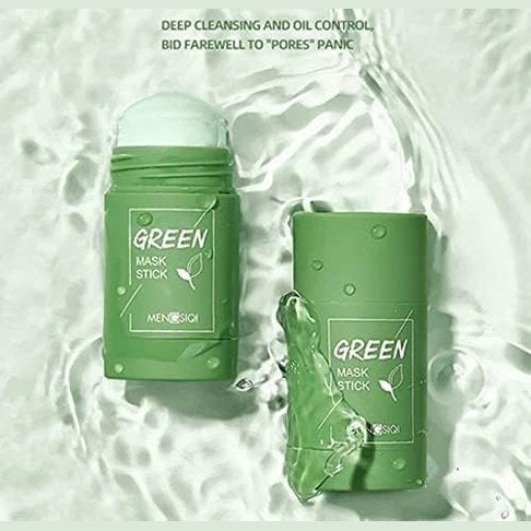 MENGSIQI Green Tea Purifying Face Mask Clay Stick. Improves Facial Skin, Deep Pores Opener With Gentle Soothing Skin Effect. Blackhead Control. Both Men and Women Skin Types 1.4 Ounce (Pack of 1)