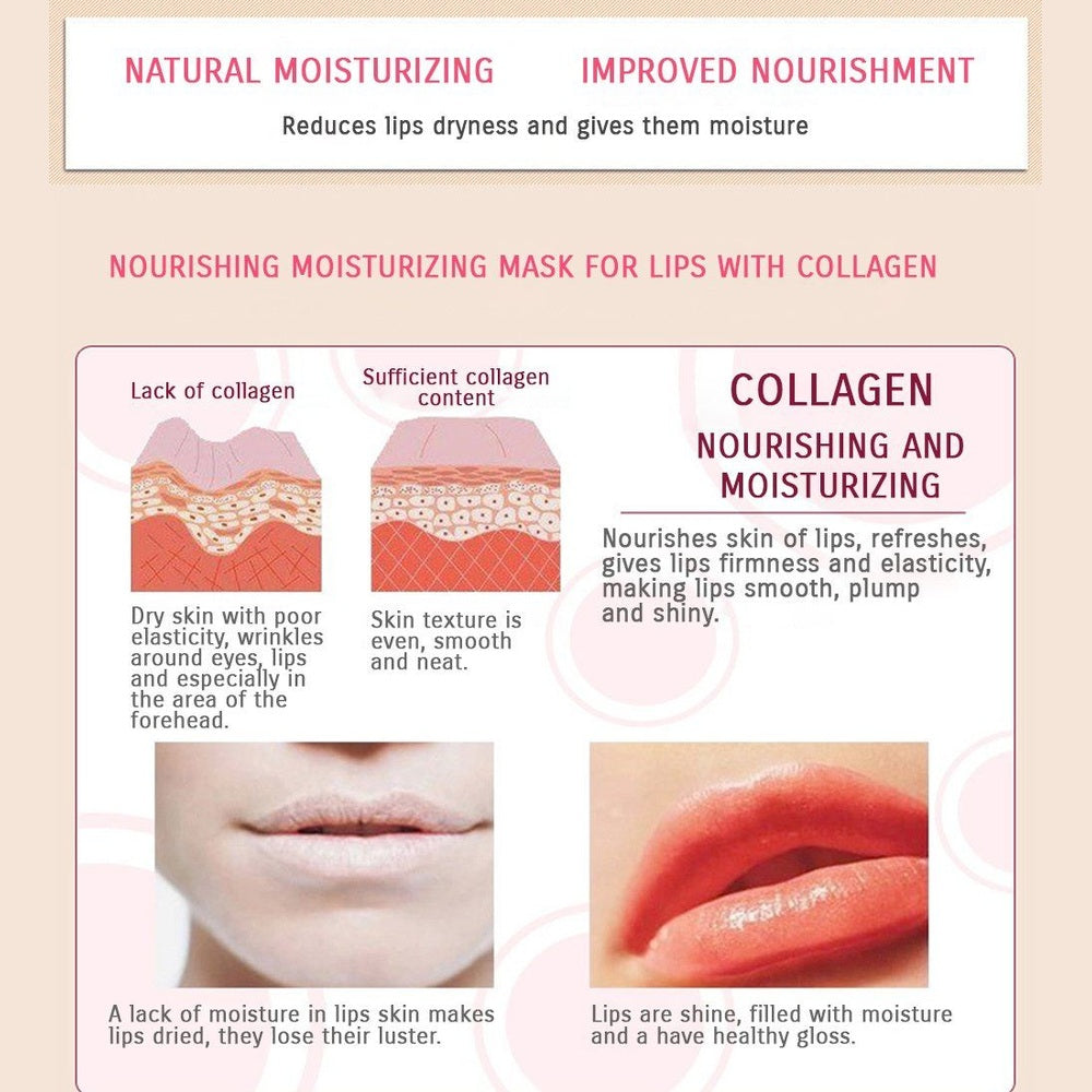 BIOAQUA Lip Plumper Collagen Crystal Mask Skin Natural Gloss Nourishing Moisturizing (5PCS)
