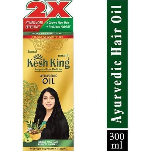 Kesh King Ayurvedic Scalp and Hair Oil, 300ml & Anti Hairfall Shampoo, 340ml Combo