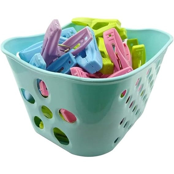 Official - Clothes Pegs - 20pcs Laundry Clothes Pins Pegs Clips Plastic Cabides Racks Clothespins Kitchen Quality