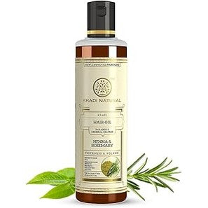 Khadi Natural Herbal Ayurvedic Rosemary and Henna Hair Oil (210 ml) multi