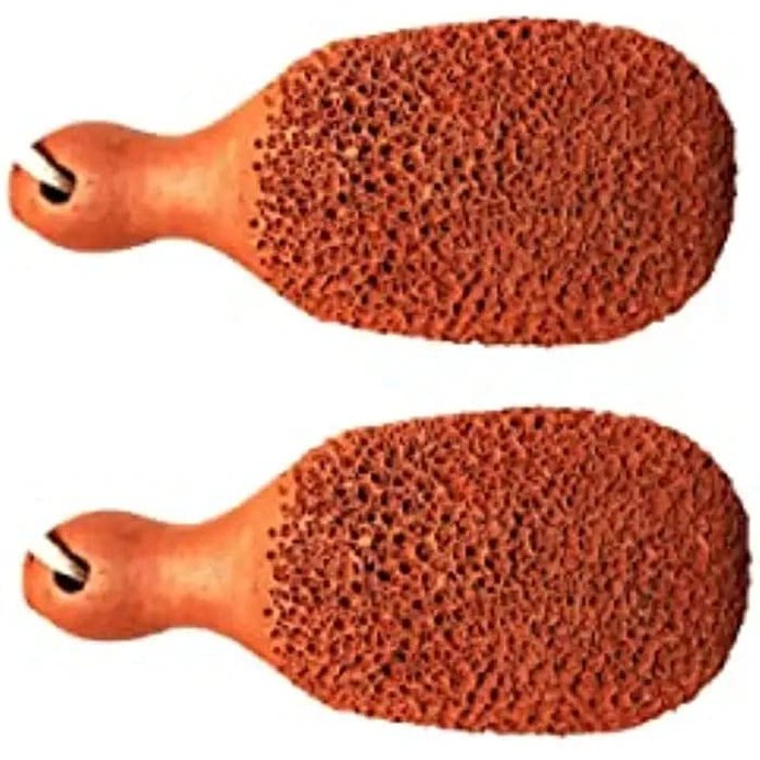 Shopping Shots Pack of 2 Pumice Stone Foot Scrubber Handmade Organic Clay Callus Remover for Feet Heels and Palm - Pedicure Exfoliation Tool - Corn Remover - Dry Dead Skin Scrubber - Health Foot Care