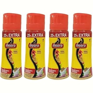 Meera Herbals 4 X Hair Wash Powder Shikakai, Tulsi Powder 120gm Jar X 4= Net. 480g