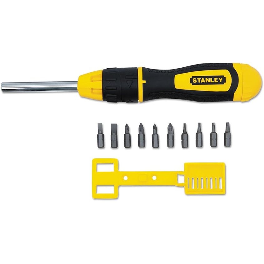 Stanley 68-010 Multibit Ratcheting Screwdriver with 10 Assorted Bits
