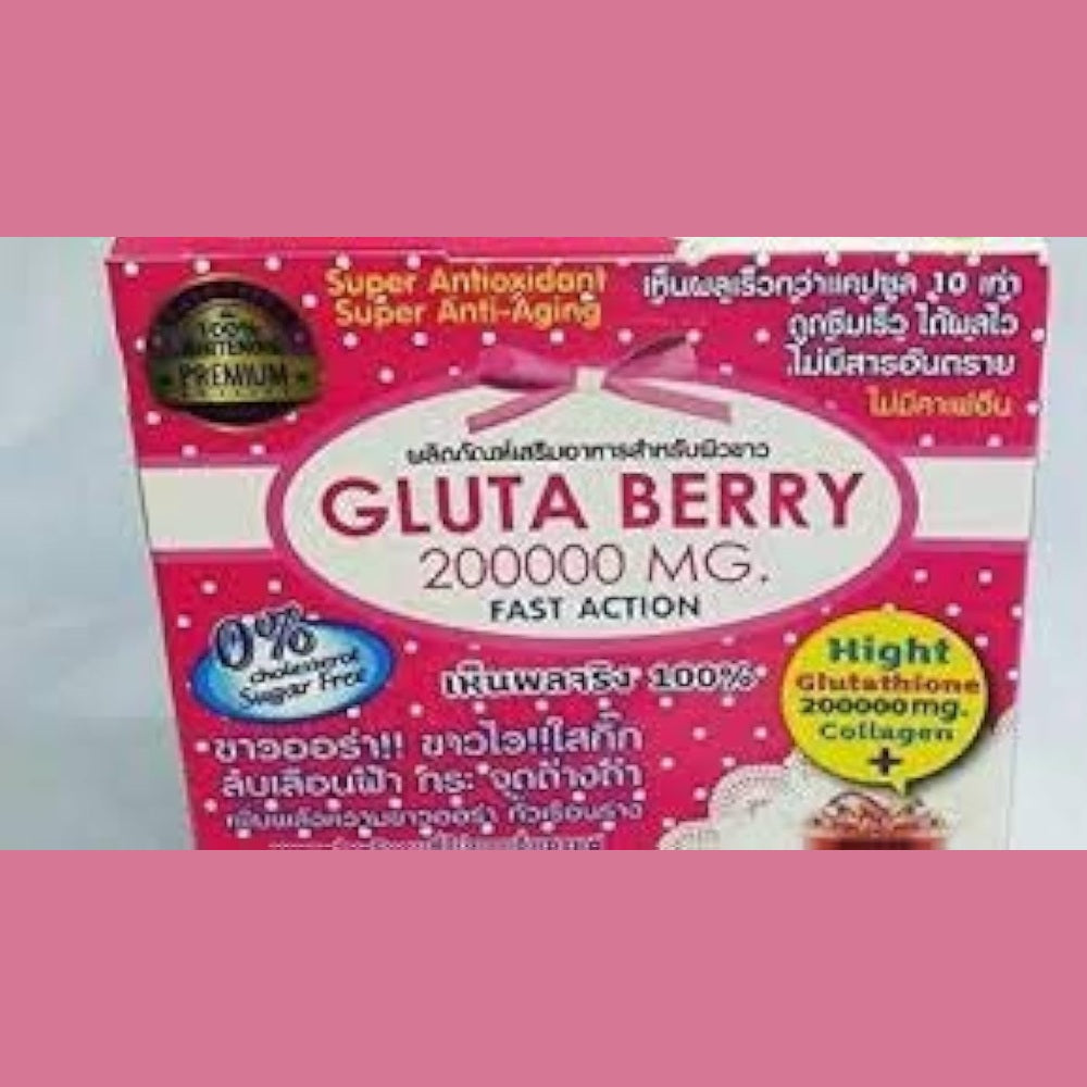 Gluta Berry 2Box 200000 mg Drink PUNCH skin food Reduce freckles Whitening Skin Fast action 10pcs./Box. …