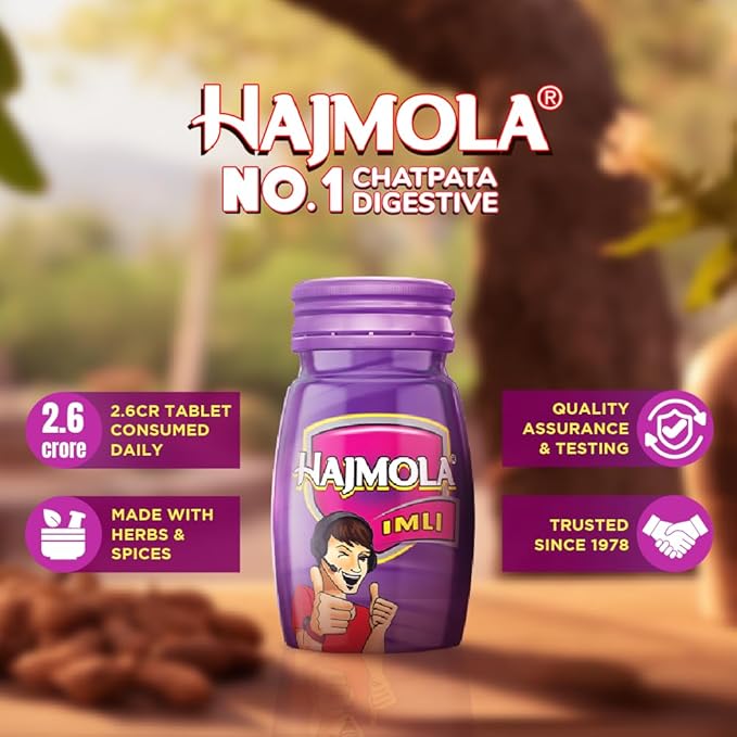 Dabur Hajmola Tasty Digestive Tablets (Imli Flavour) - 120 Tabs | Healthy, Tasty & Chatpata | Ayurvedic Tablets For Improved Digestion | Relief From Flatulence
