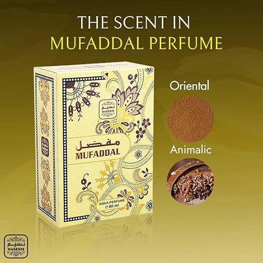 Naseem Muffadal Aqua Parfume 80ml - Subtle Tone Eau De Parfum for Men & Women - Fresh, Elegant Scent Offering Long Lasting Fragrance - Perfect for Both Daily and Formal Wear