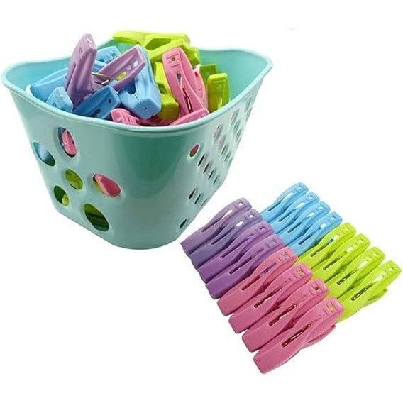 Official - Clothes Pegs - 20pcs Laundry Clothes Pins Pegs Clips Plastic Cabides Racks Clothespins Kitchen Quality