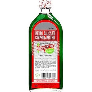 Efficascent Oil Methyl Salicylate Camphor & Menthol - Counter Irritant - The Famous Liminent - 3.38 Fl Oz (100 ml) (Pack of 1)