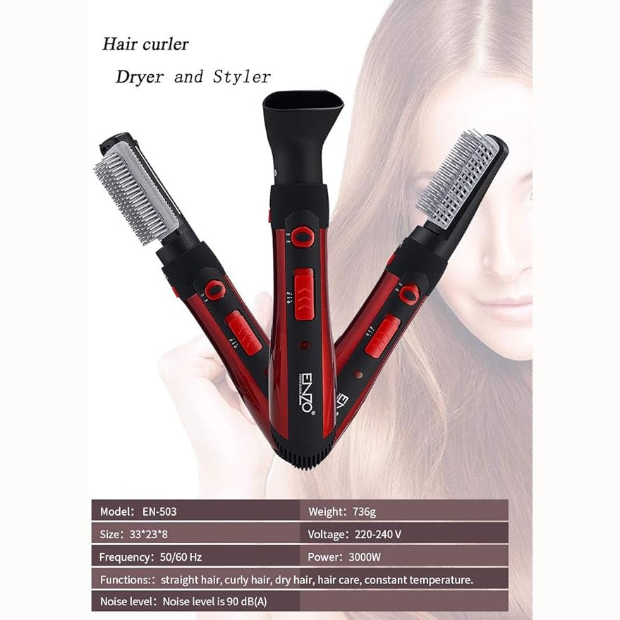 ENZO Hair Styler & Dryer With 3 Attachments-EN-503Curler,Straightener,Styler,Dryer