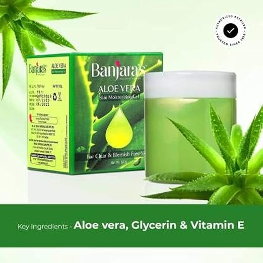 Banjara's Aloe Vera Moisturizing Gel - For Hydrated Skin & Hair - 100 grams