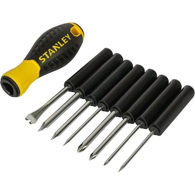 STANLEY STHT62511-8 9-Way Screwdriver Set With 5m Tough Case Tape, Standard