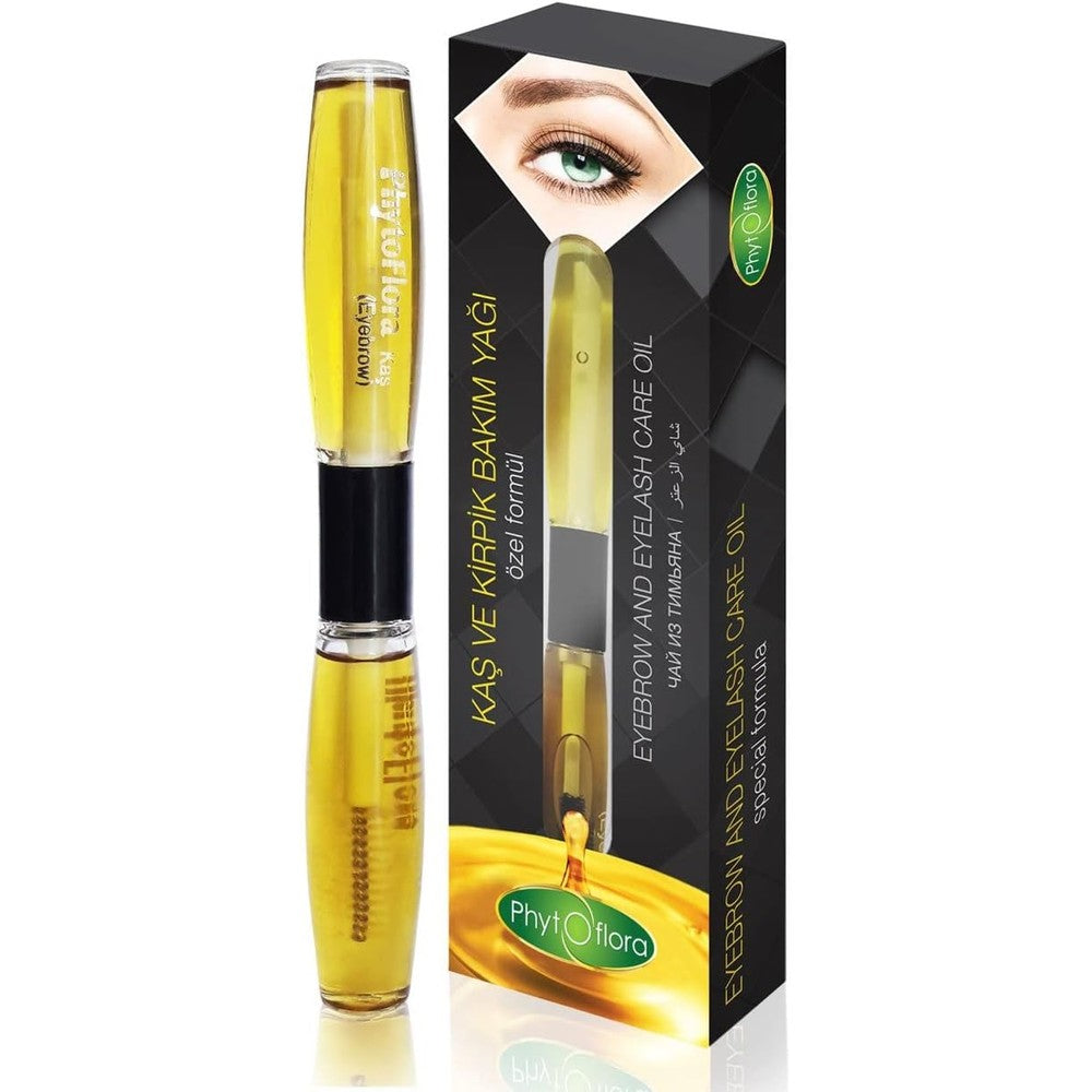 Phytoflora Eyelash and Eyebrow Growth Serum, Nourishes & Accelerates Growth, Blend of Precious Oils of Castor, Jojoba, Argan, Nigella, Sweet Almond and Vitamin E, 2 x 10 ml, Hypoallergenic