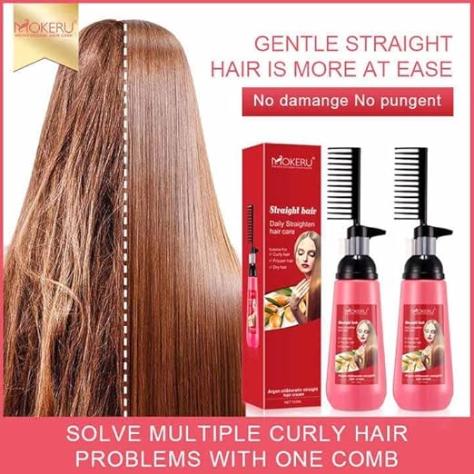 Mokeru Argan Oil and Keratin Straighten Hair Cream