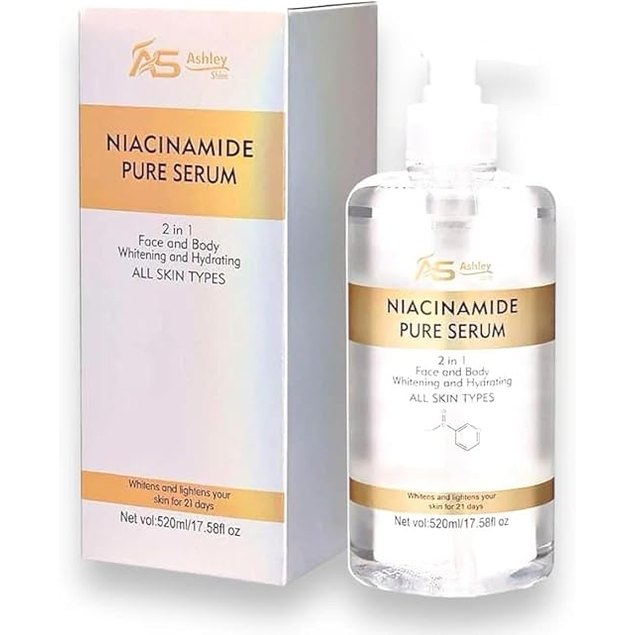 Ashley Shine Niacinamide Pure Serum: For Face and Body Hydrating and Whitening For All Skin Types 250ml