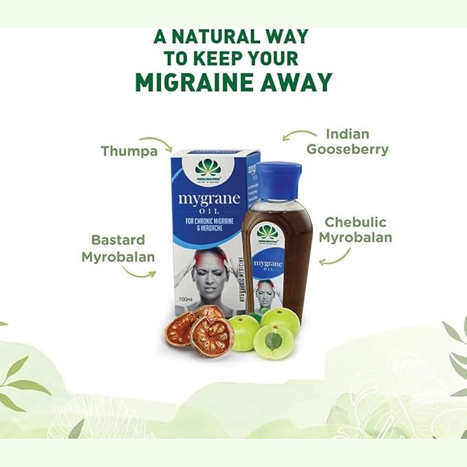 Pankajakasthuri Mygrane Oil for Chronic Migraine and Headache - 100 ml