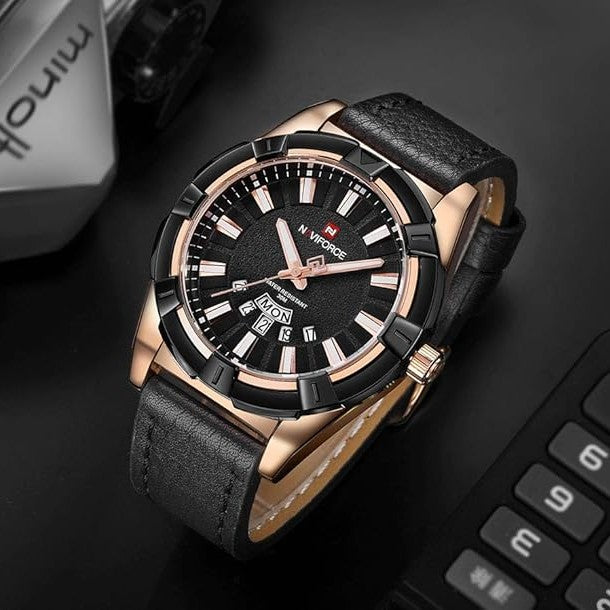 Men'S Belt Watch, Calendar Week Display Multi-Function Quartz Watch, Casual Fashion Waterproof Watch