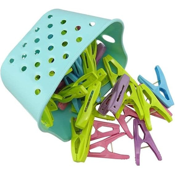 Official - Clothes Pegs - 20pcs Laundry Clothes Pins Pegs Clips Plastic Cabides Racks Clothespins Kitchen Quality