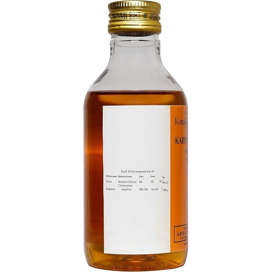 Kottakkal Ayurveda Karpuradi Tailam, Enriched With Goodness of Karpura - Pack of 2 (200ml Each), Ayurvedic Herbal Oil, Unisex, Natural Health Enthusiasts, Adults