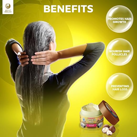 AMALICO Hair Growth Cream With Chebe Powder & SHEA BUTTER Leave in Moisturizer Ready to Use Olive and Palm Oil for Deep Scalp Nourishment 360 gram