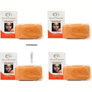 CT+ Clear Therapy Lightening Purifying Soap Flawless Complexion 4pack with (Liner101 LPS40 Pencil & Sample oil Fragrance)