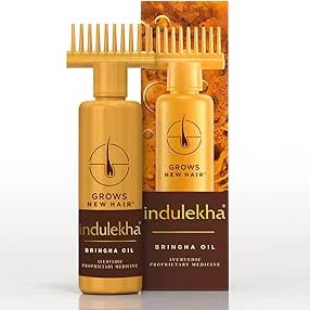 Indulekha Bringha, Ayurvedic Hair Oil, 250ml, for Hair Fall Control, with Amla & Coconut Oil, with Comb Applicator