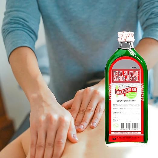 Efficascent Oil Methyl Salicylate Camphor & Menthol - Counter Irritant - The Famous Liminent - 3.38 Fl Oz (100 ml) (Pack of 1)