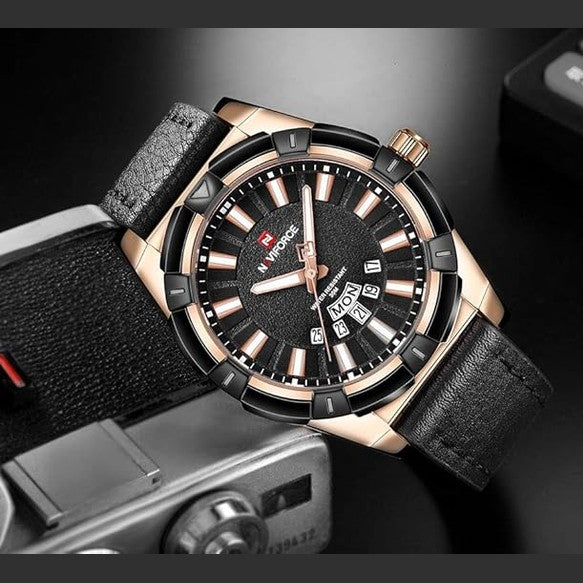 Men'S Belt Watch, Calendar Week Display Multi-Function Quartz Watch, Casual Fashion Waterproof Watch