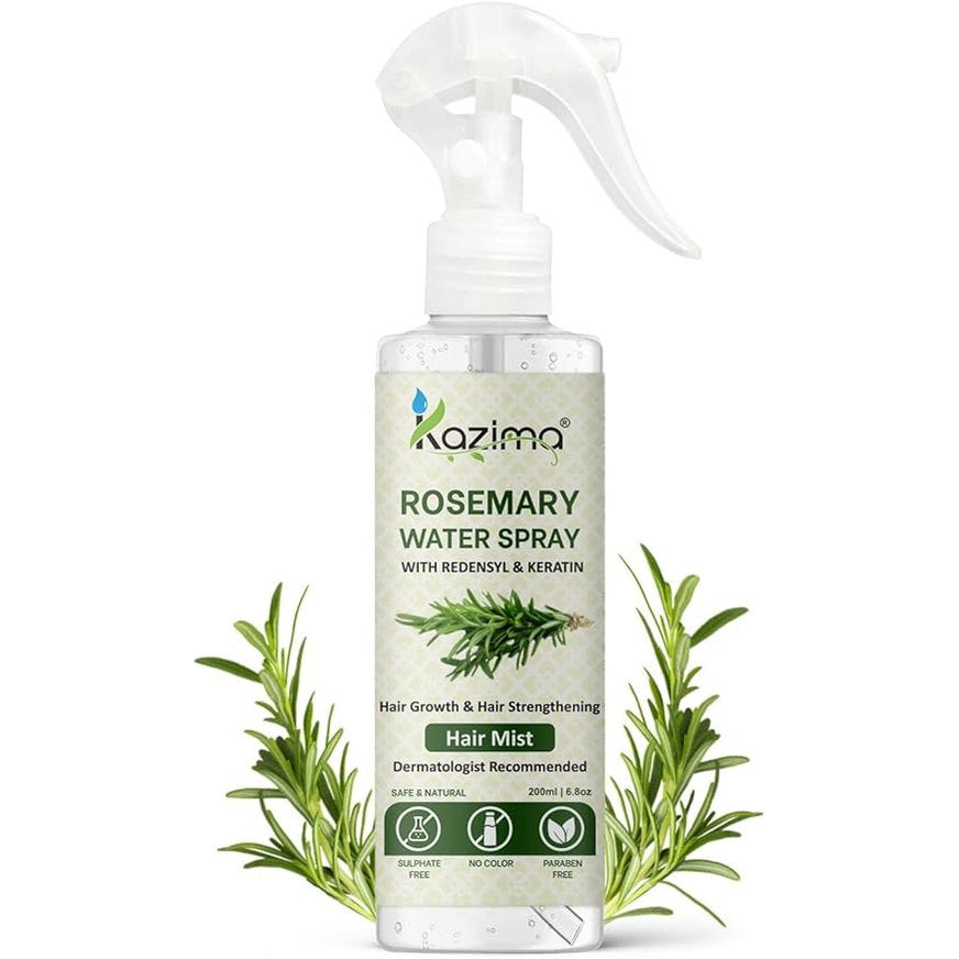 KZM Cosmetic's Kazima Rosemary Water Spray with Redensyl & Keratin Hair Mist - Hair Growth & Hair Strengthening - 200 ML