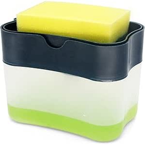 Portable Soap Pump Dispenser & Sponge Holder for Kitchen Dish Soap and Spongesoap Dispenser Liquid Box