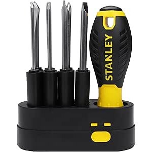 STANLEY STHT62511-8 9-Way Screwdriver Set With 5m Tough Case Tape, Standard