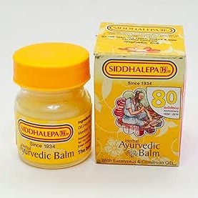 Siddhalepa Ayurvedic Herbal Balm 50gm - Pain, Cold, Flu & Headache Relief - Unisex Adults