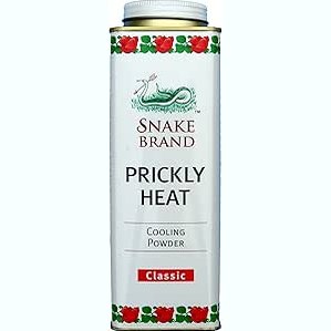 SNAKE BRAND Prickly Heat Powder (280 Grams); Original Cool Body Powder for Sport Girl and Men/ Summer Hot Weather Powder