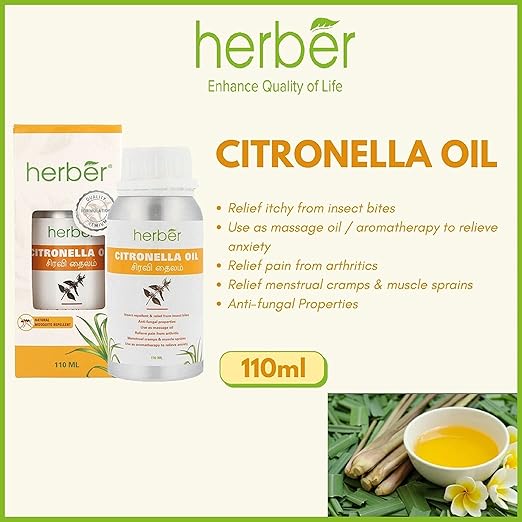 HANI PO™ Moo tong HERBER CITRONELLA Pain relief OIL 110ML - Singapore Product- Pack of 1