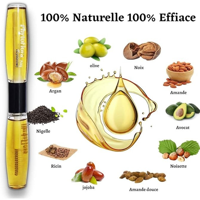 Phytoflora Eyelash and Eyebrow Growth Serum, Nourishes & Accelerates Growth, Blend of Precious Oils of Castor, Jojoba, Argan, Nigella, Sweet Almond and Vitamin E, 2 x 10 ml, Hypoallergenic