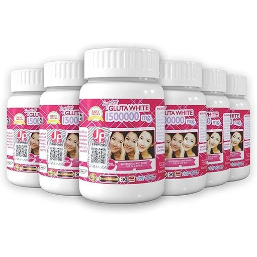 Gluta Frozen Supreme White thione Skin Whitening Softgel Capsules Skin Moisturizer Collagen Stimulator Healthy Blood Circulation Remove Dark Spots & Acne Scars L- thione 1500000mg (Pack of 6)