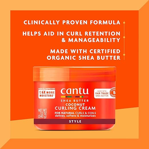 Cantu Shea Butter Coconut Curling Cream, 12 Ounce (Pack of 7)