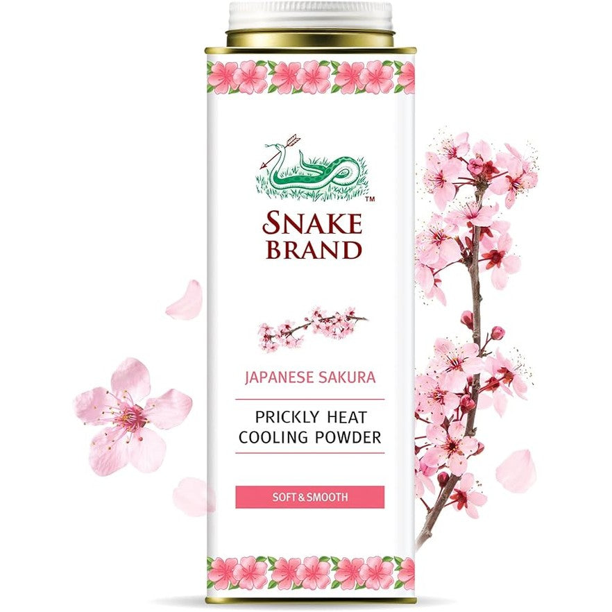 SNAKE BRAND Prickly Heat Cooling Powder Relaxing Lavender 140g (Pack of 1)