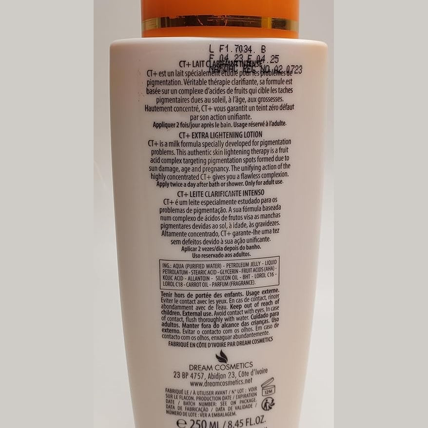 CT+ Clear Therapy Extra Lightening Skin Cream 6.76oz & Soap 6.17oz & Serum 2.37oz & Liner101 LPS40 Pencil & Sample Fragrance