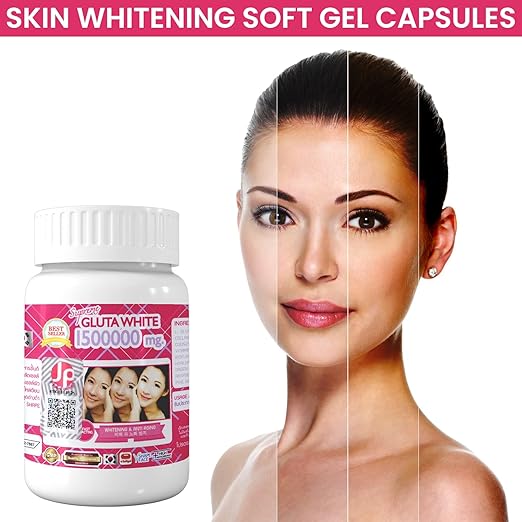 Gluta Frozen Supreme White thione Skin Whitening Softgel Capsules Skin Moisturizer Collagen Stimulator Healthy Blood Circulation Remove Dark Spots & Acne Scars L- thione 1500000mg (Pack of 6)