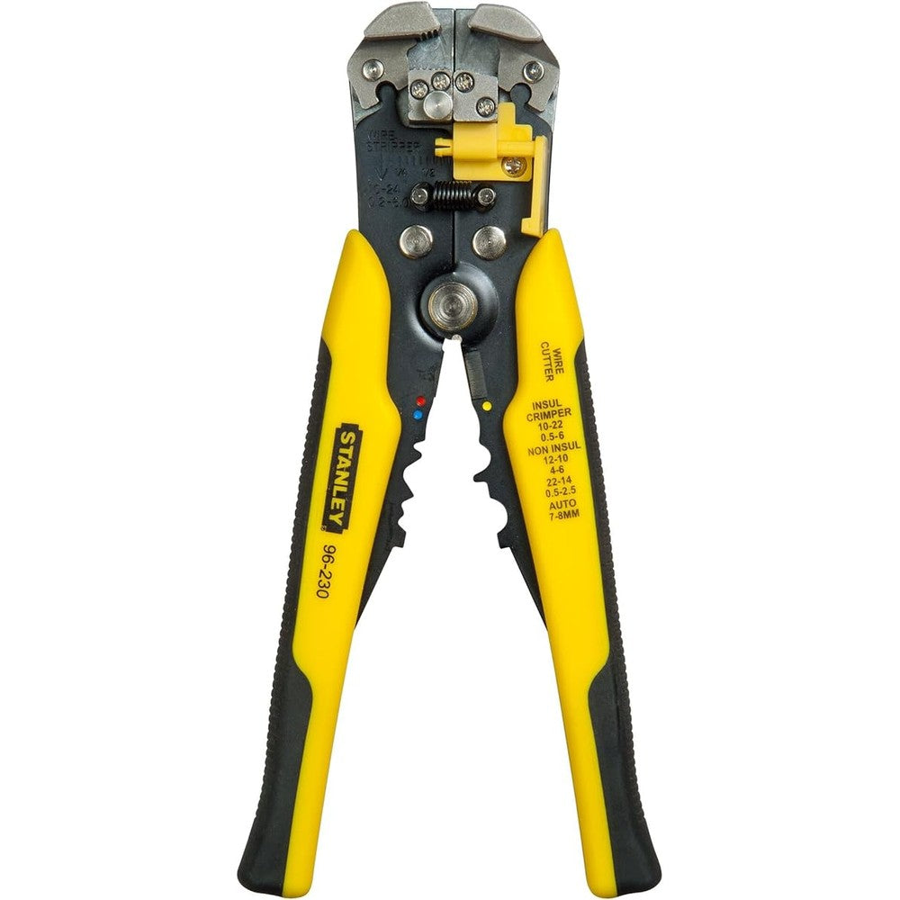 STANLEY FATMAX Automatic Wire Stripper, Strips 10-22 AWG wire with Spring loaded handles, Comfortable grip annd Adjustable wire stop - Multicolor