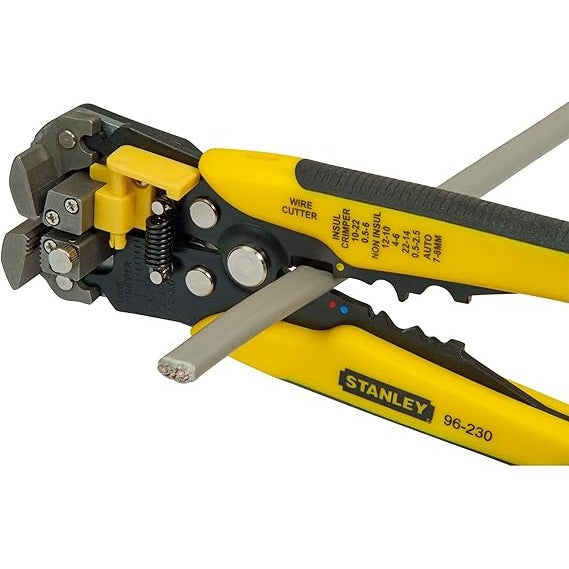 STANLEY FATMAX Automatic Wire Stripper, Strips 10-22 AWG wire with Spring loaded handles, Comfortable grip annd Adjustable wire stop - Multicolor