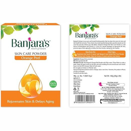 Banjara's Skin Care Powder - Orange Peel, 5x20g Carton