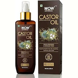 Wow Skin Science 100% Pure Castor Oil Cold Pressed For Stronger Hair, Skin & Nails No Mineral Oil & Silicones, 200 Ml