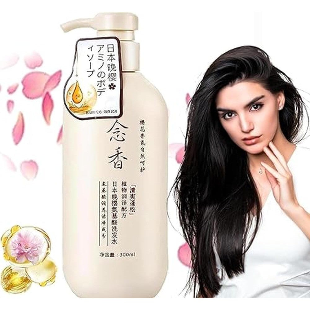 Boundbreed Sakura Japanese Shampoo,Sakura Japanese Shampoo for Hair Loss,Sakura Hair Growth Japan's No. 1 Shampoo,Sakura Japanese Shampoo and Conditioner,300ml Create Thick, Shiny Hair (Shampoo)