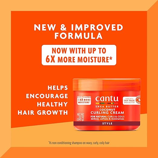 Cantu Shea Butter Coconut Curling Cream, 12 Ounce (Pack of 7)