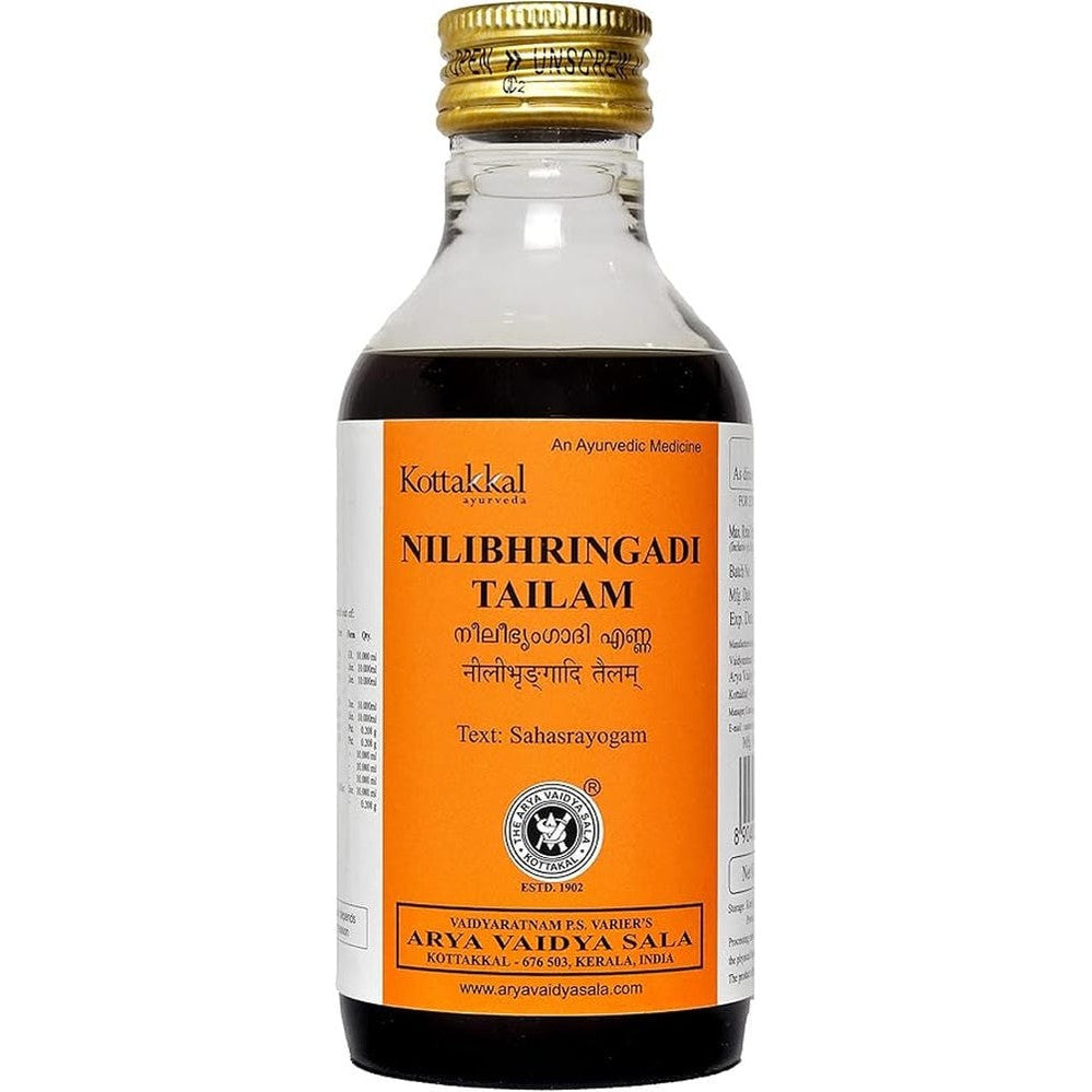 Kottakkal ayurveda® Nilibhringadi Tailam - 200 ml, Enriched With Natural Ingredients, Helps to Improve Quality of Hair