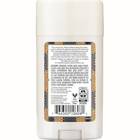 Nubian Heritage African Black Soap 24 Hour Deodorant for Unisex, 2.25 oz