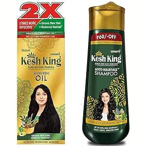 Kesh King Ayurvedic Scalp and Hair Oil, 300ml & Anti Hairfall Shampoo, 340ml Combo