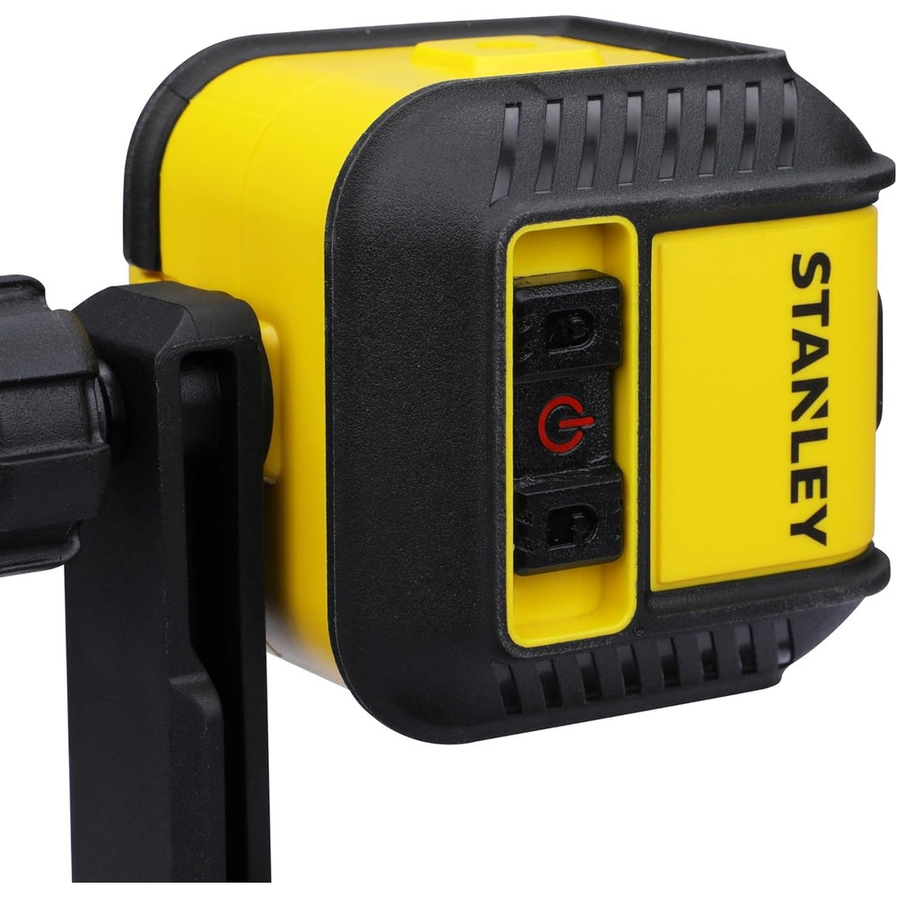 Stanley Cross line Cubix Laser Level Red Beam - Range 12m 4 ° Waterproof and Dustproof 1/4 "Thread Automatic Compensator Lock, Yellow/Black, STHT77498-1, 2 Year Warranty